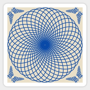 Dark blue orbital paths mandala Sticker